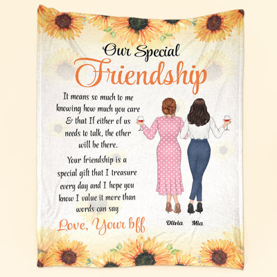 Our Special Friendship - Personalized Friend Blanket - Birthday , Friendship DayGift For Bff, Friends, Besties, Best Friends