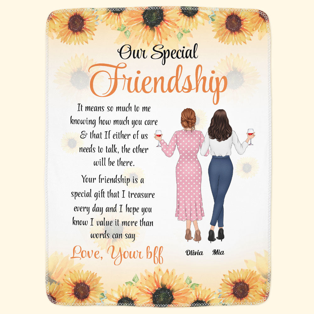 Our Special Friendship - Personalized Blanket - Birthday , Friendship DayGift For Bff, Friends, Besties, Best Friends