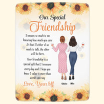 Our Special Friendship - Personalized Blanket - Birthday , Friendship DayGift For Bff, Friends, Besties, Best Friends