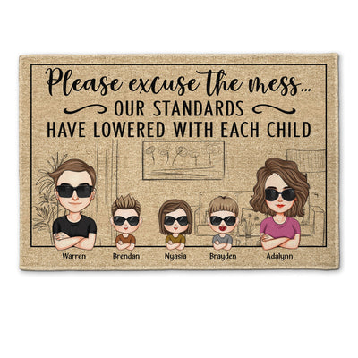 Our Standards Have Lowered With Each Child 2 - Personalized Doormat