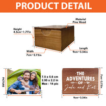 Our The Adventures Anniversary Gift For Couple - Personalized Wooden Photo Box