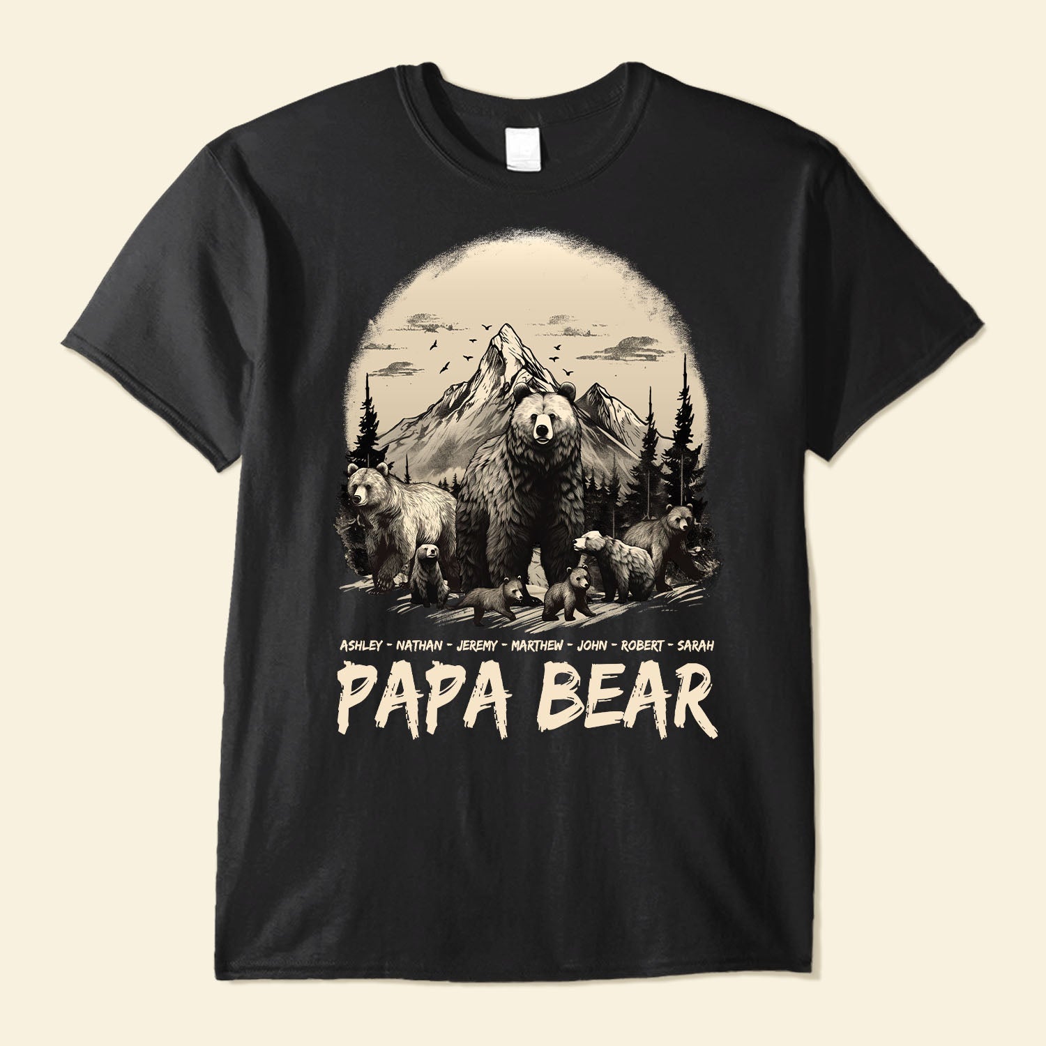 Papa Bear Grandpa Bear Daddy Bear With Cub's Names - Personalized Shir ...