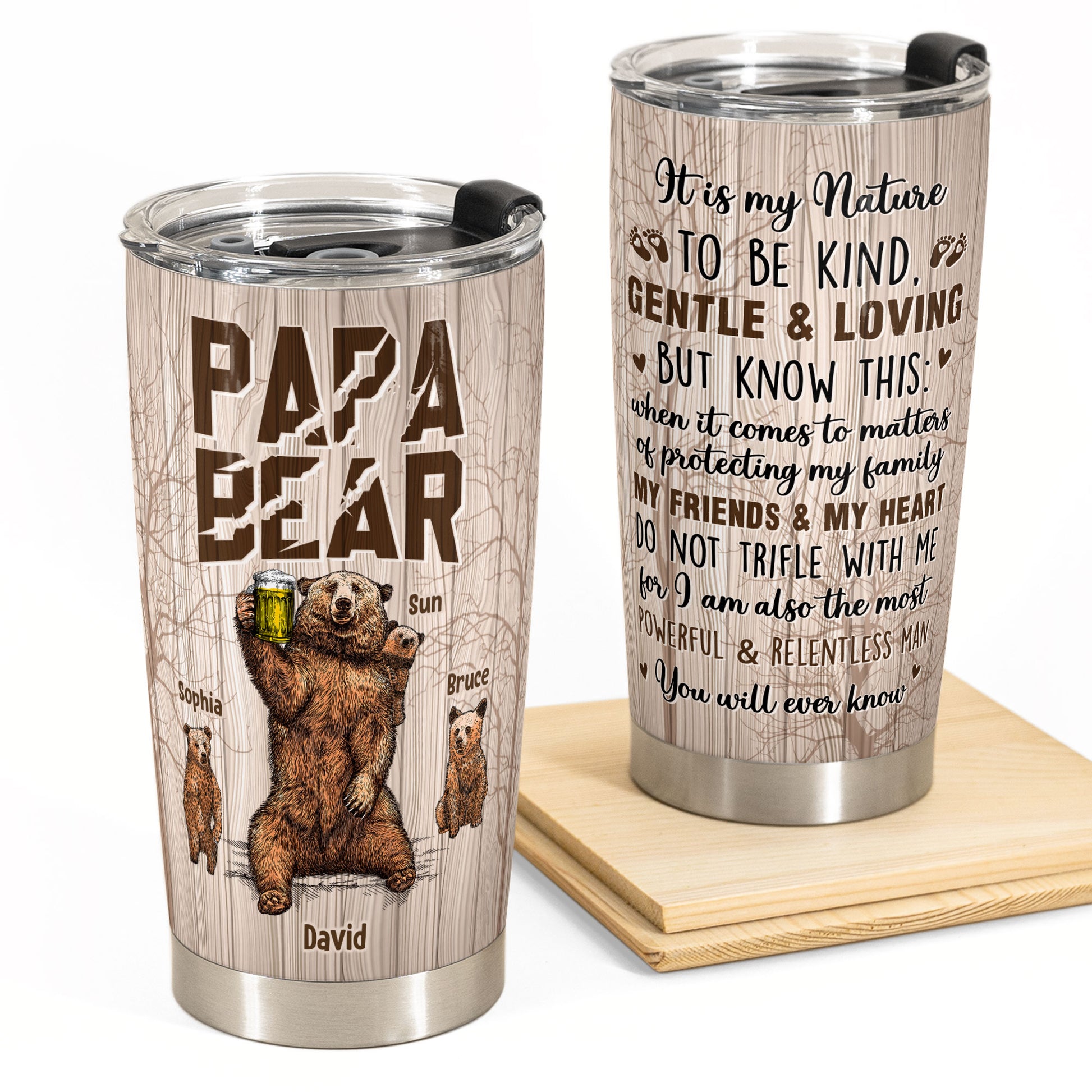 Papa Bear 20 oz Tumbler Gift Set — 365FURY