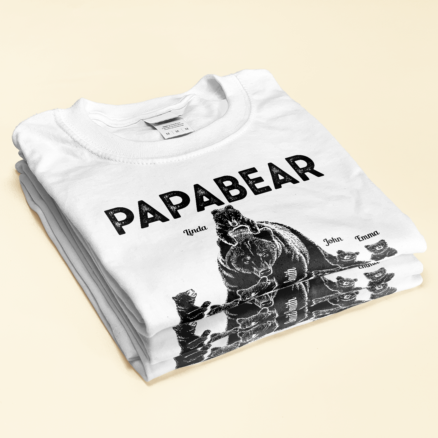 Papabear Just Way More Badass - Personalized Shirt - Fathers Day Gift For Father, Papa, Dad, Grandpa