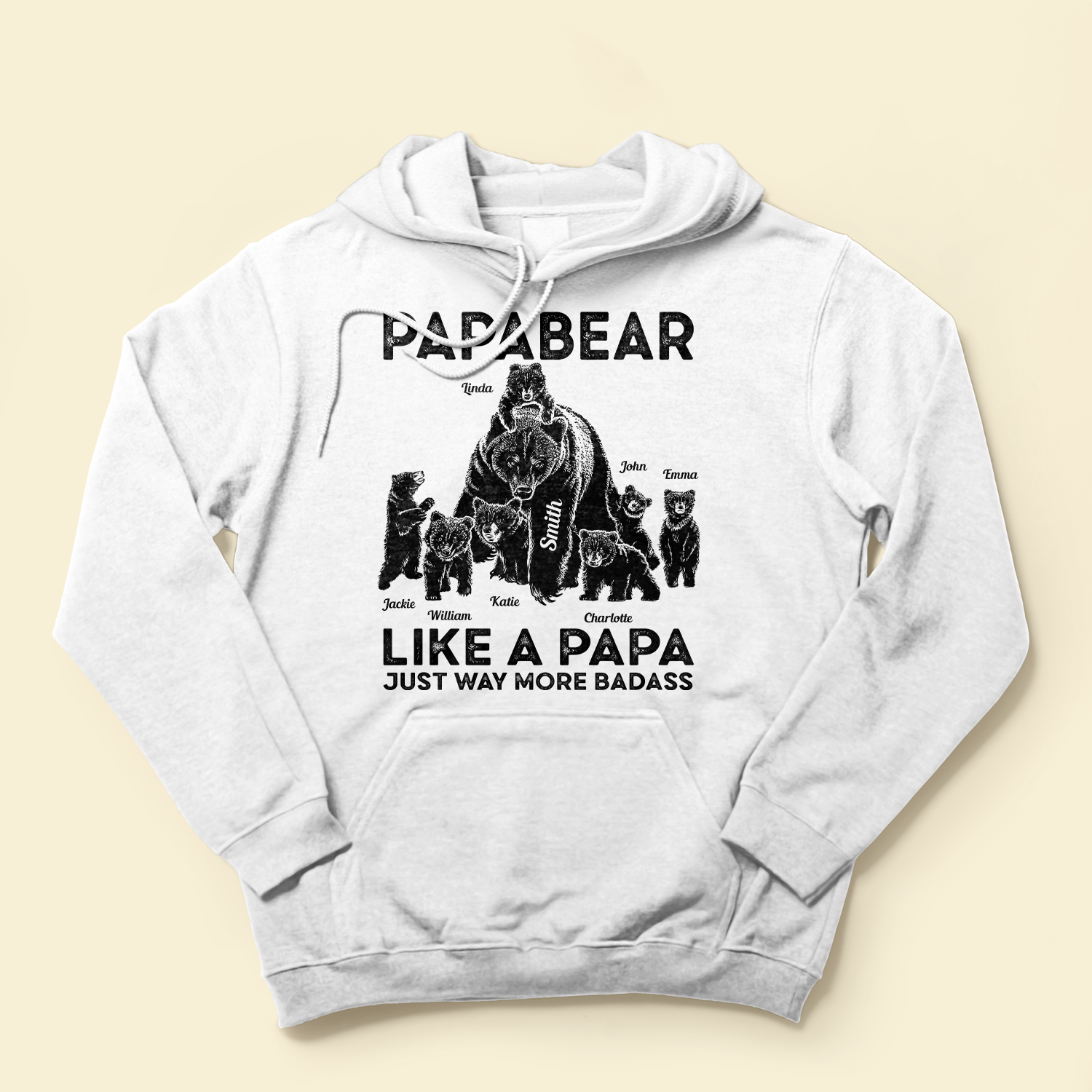 Papabear Just Way More Badass - Personalized Shirt - Fathers Day Gift For Father, Papa, Dad, Grandpa