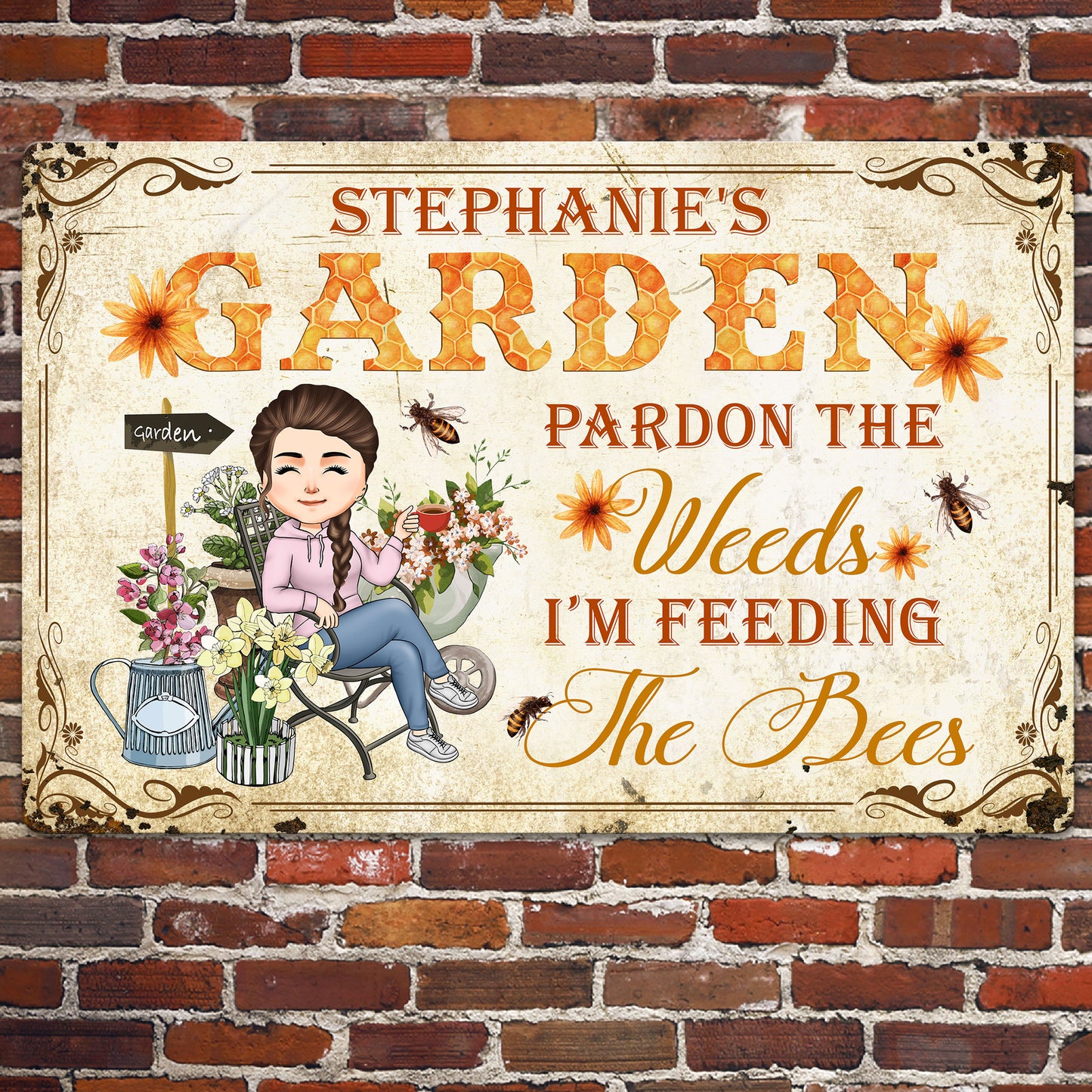 Pardon The Weeds - Personalized Metal Sign