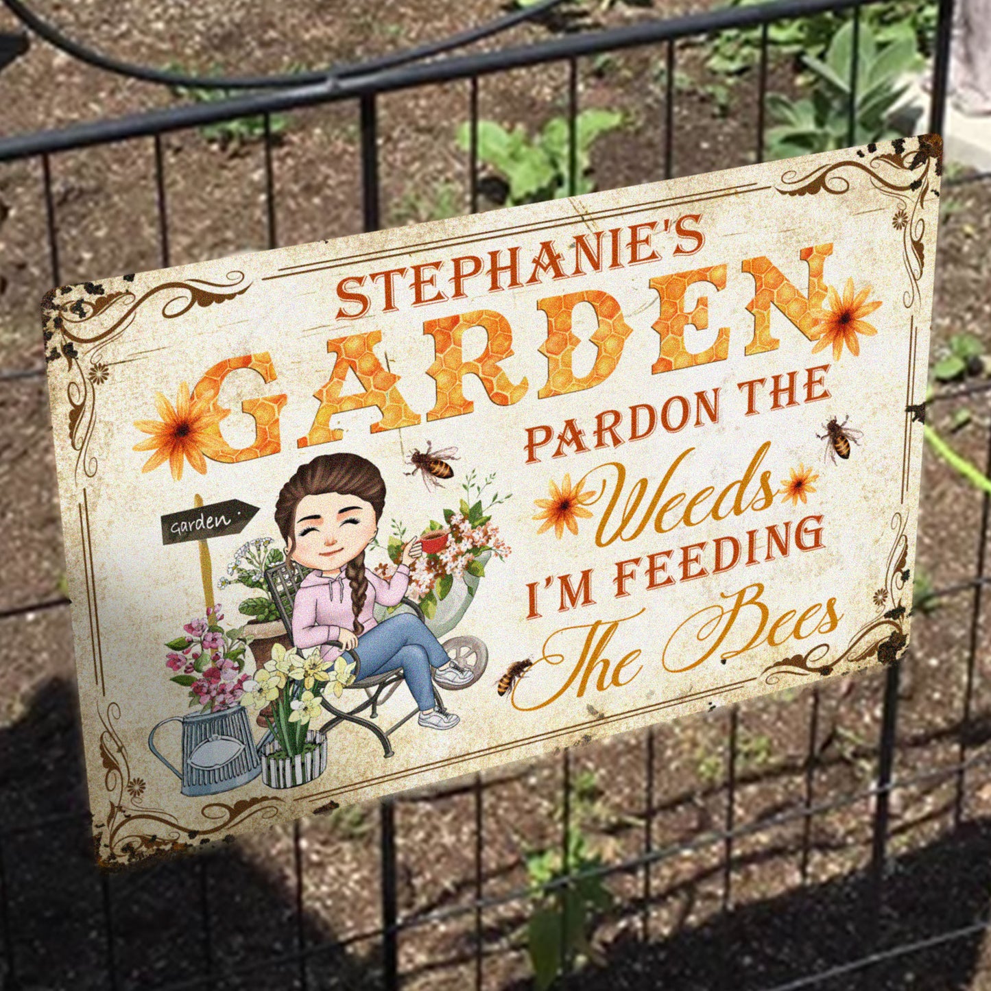 Pardon The Weeds - Personalized Metal Sign