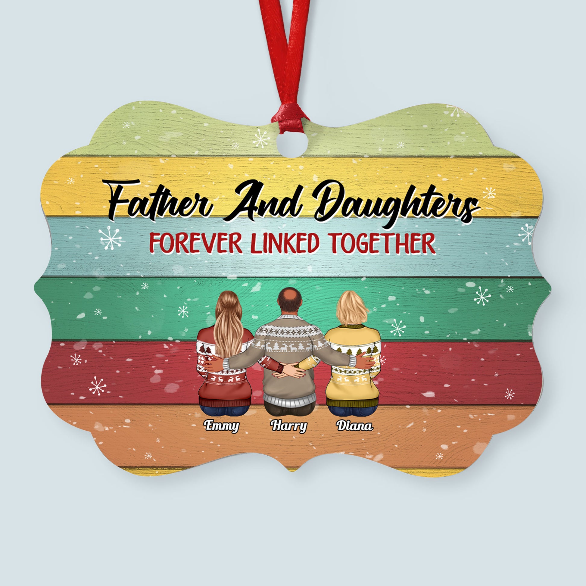 Parents & Children Forever Linked Together - Personalized Aluminum Ornament - Christmas Gift Parents Ornament For Dad, Mom, Children - Family HuggingParents & Children Forever Linked Together - Personalized Aluminum Ornament - Christmas Gift Parents Ornament For Dad, Mom, Children - Family Hugging