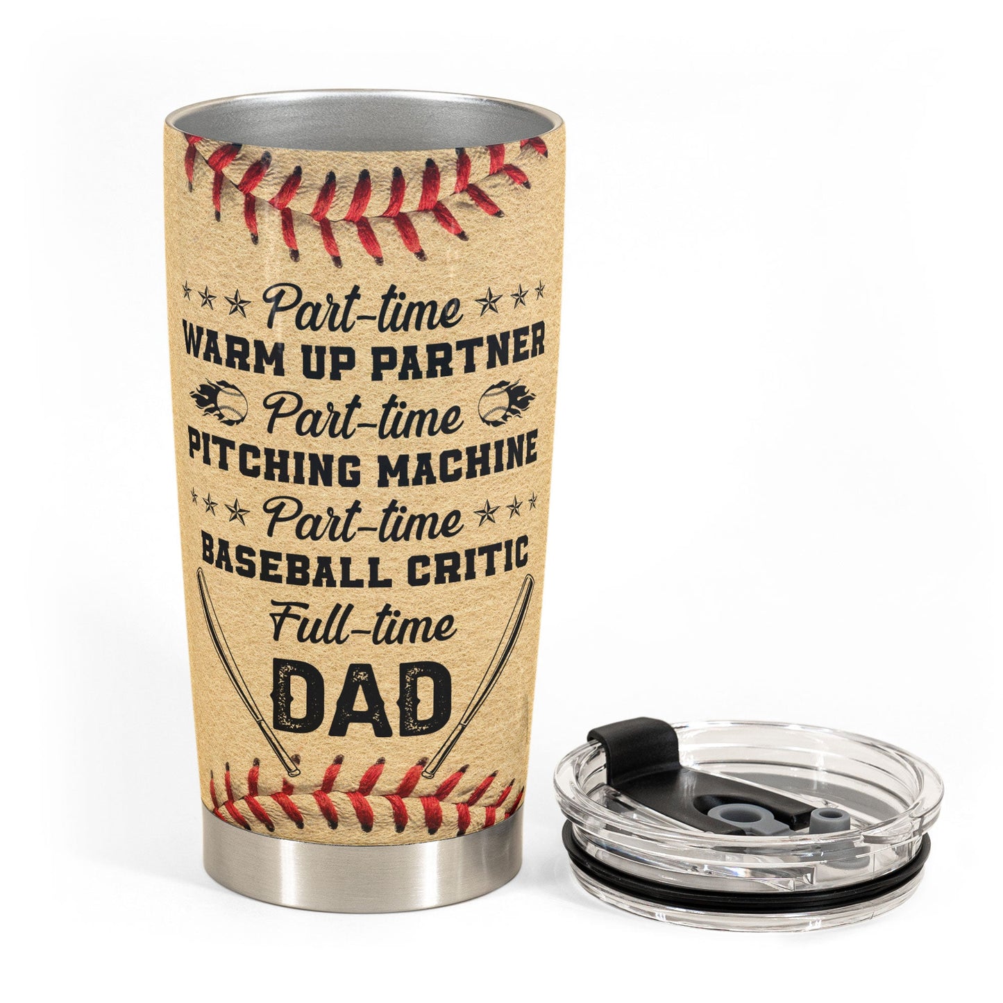 Part-time Baseball Critic Full-time Dad - Personalized Tumbler Cup