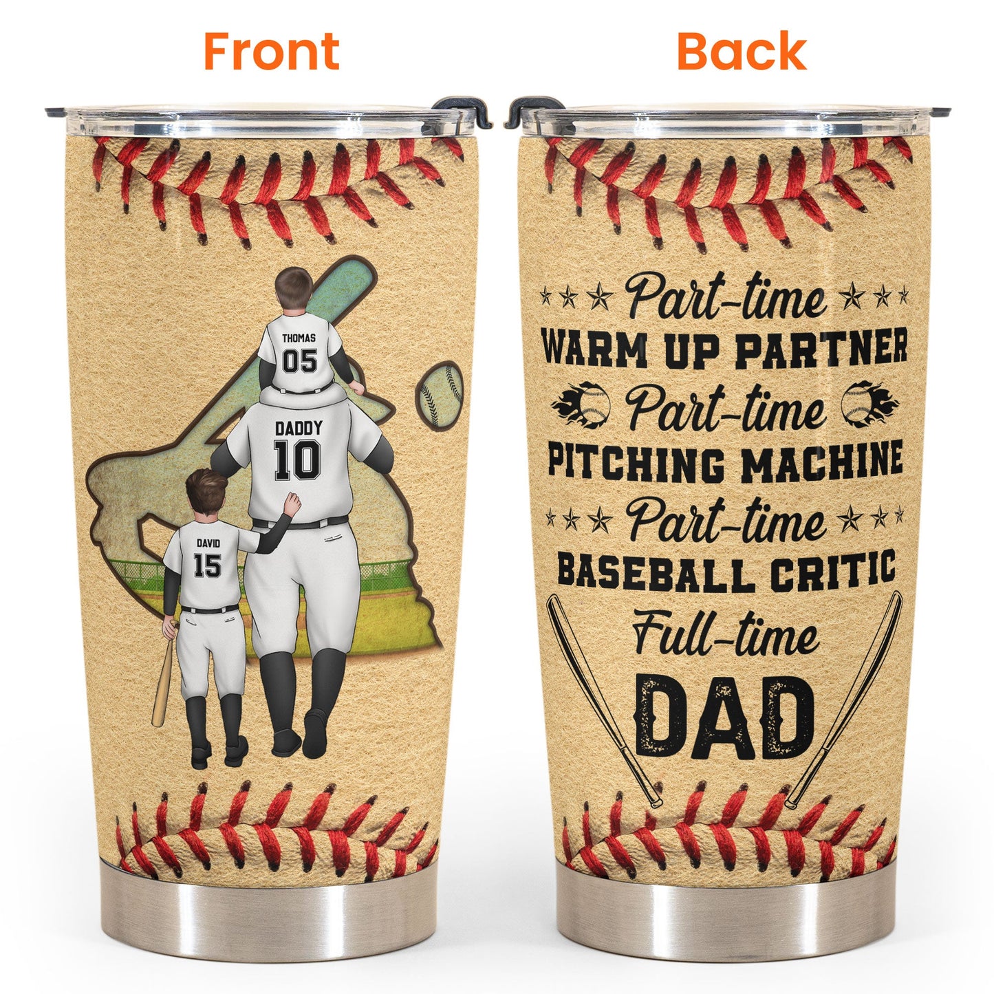 Part-time Baseball Critic Full-time Dad - Personalized Tumbler Cup