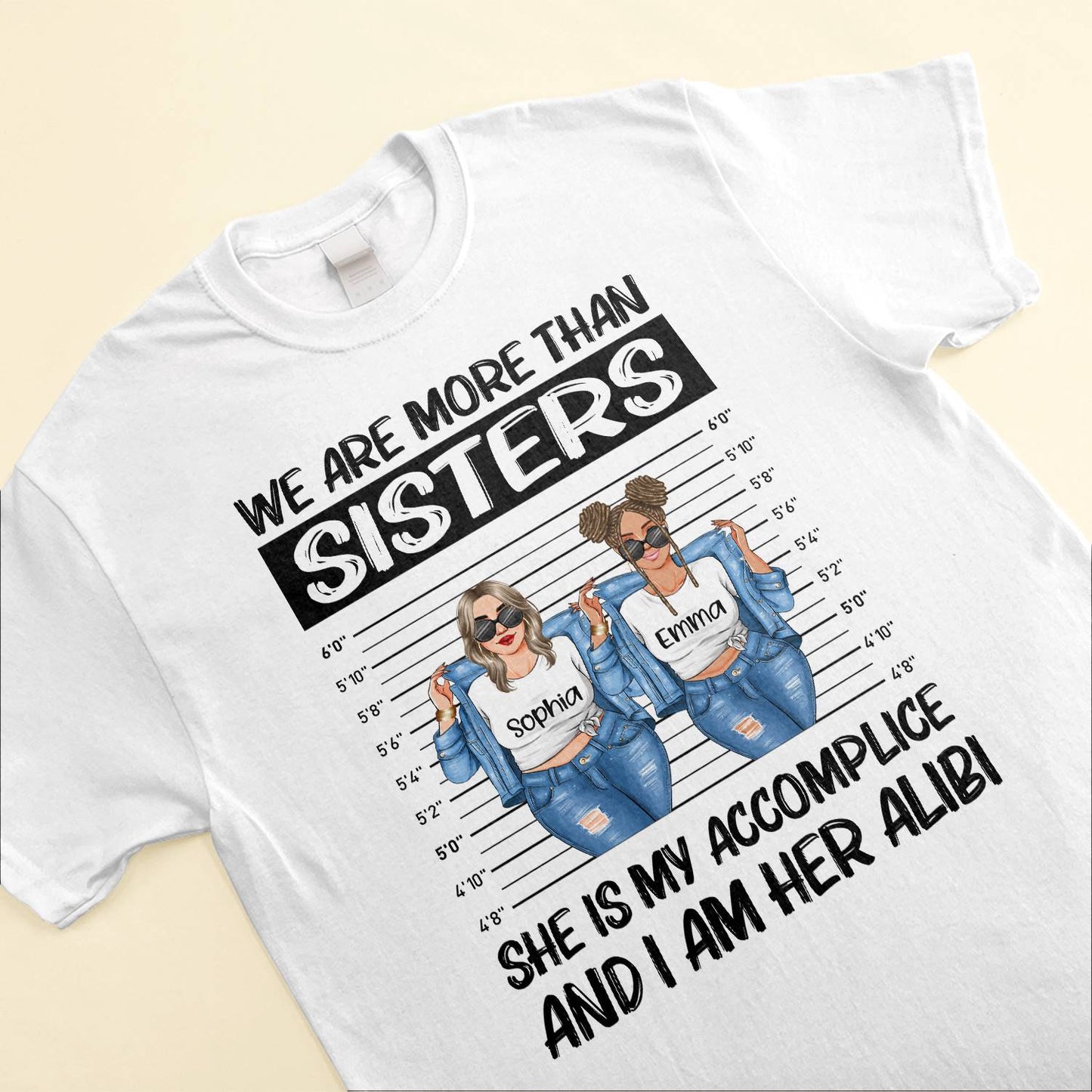 Partner In Crime - Personalized Shirt - Gift For Sisters - Girls Denim Standing