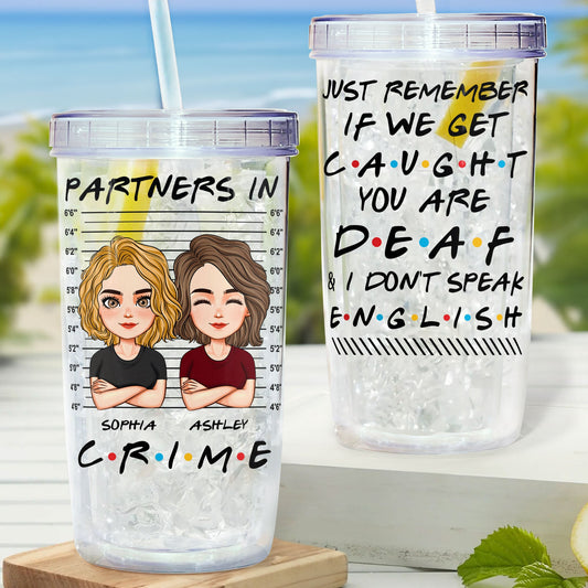 Partners In Crime - Lovely Version - Personalized Acrylic Tumbler With Straw