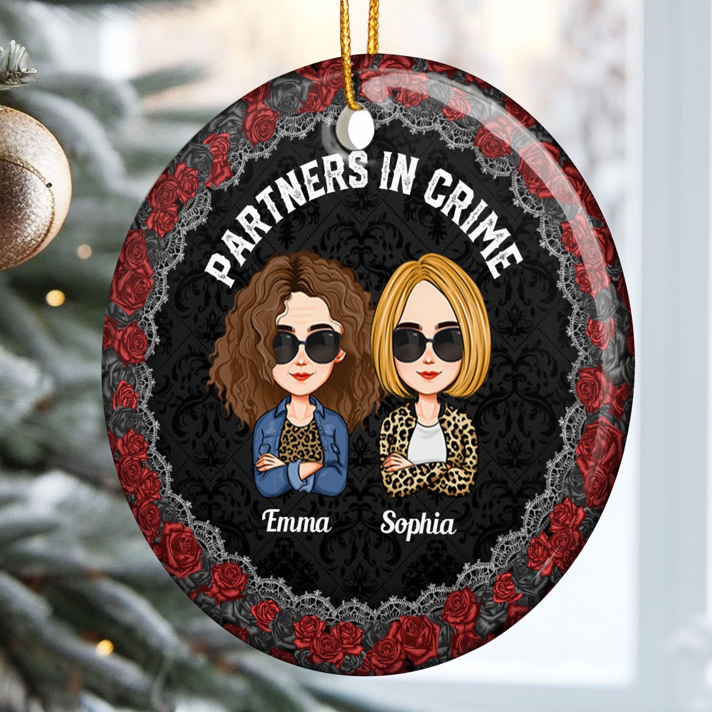 Partners In Crime - Personalized Ceramic Ornament