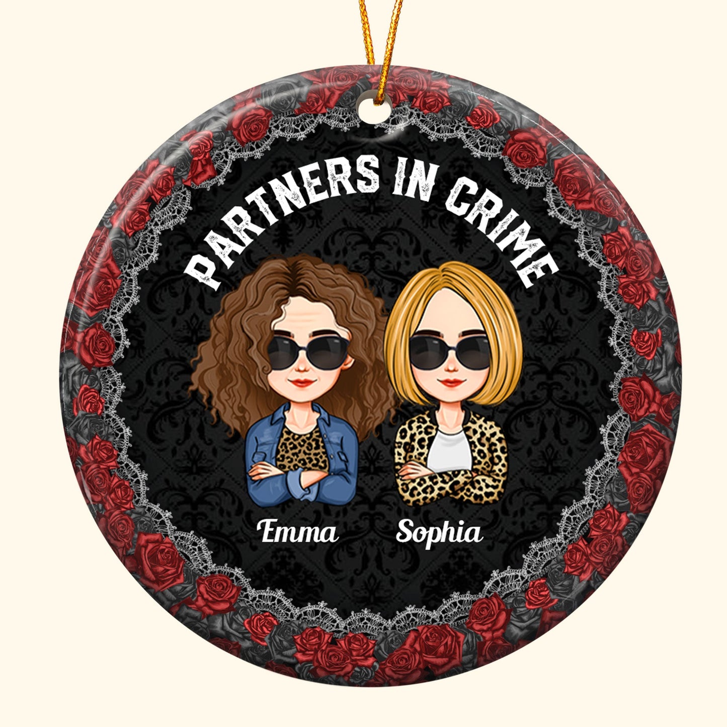 Partners In Crime - Personalized Ceramic Ornament