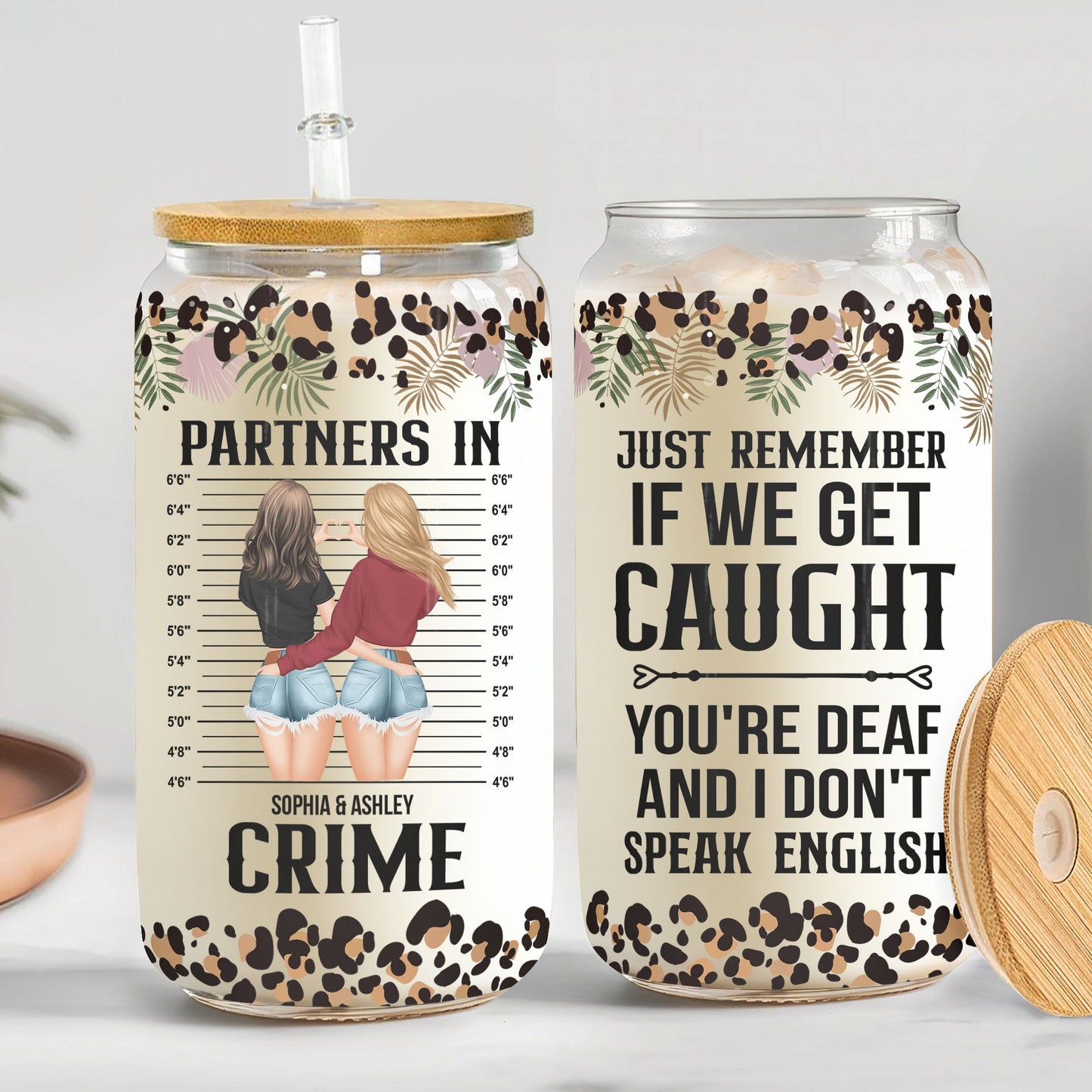 Partners In Crime - Personalized Clear Glass Cup