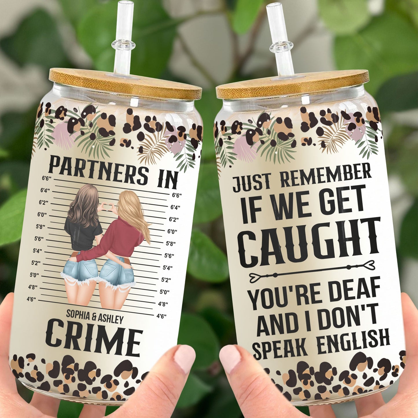 Partners In Crime - Personalized Clear Glass Cup