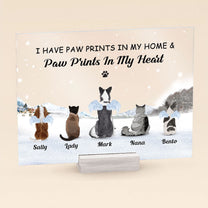 Paw Prints In My Home & Paw Prints In My Heart - Personalized Acrylic Plaque - Christmas, Loving Gift For Pet Lover, Dog Lover, Dog Owner, Cat Lover Cat Owner