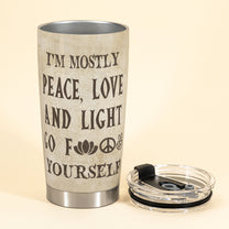 Peace Love And Light - Personalized Tumbler Cup - Birthday Gift For Yoga Lover