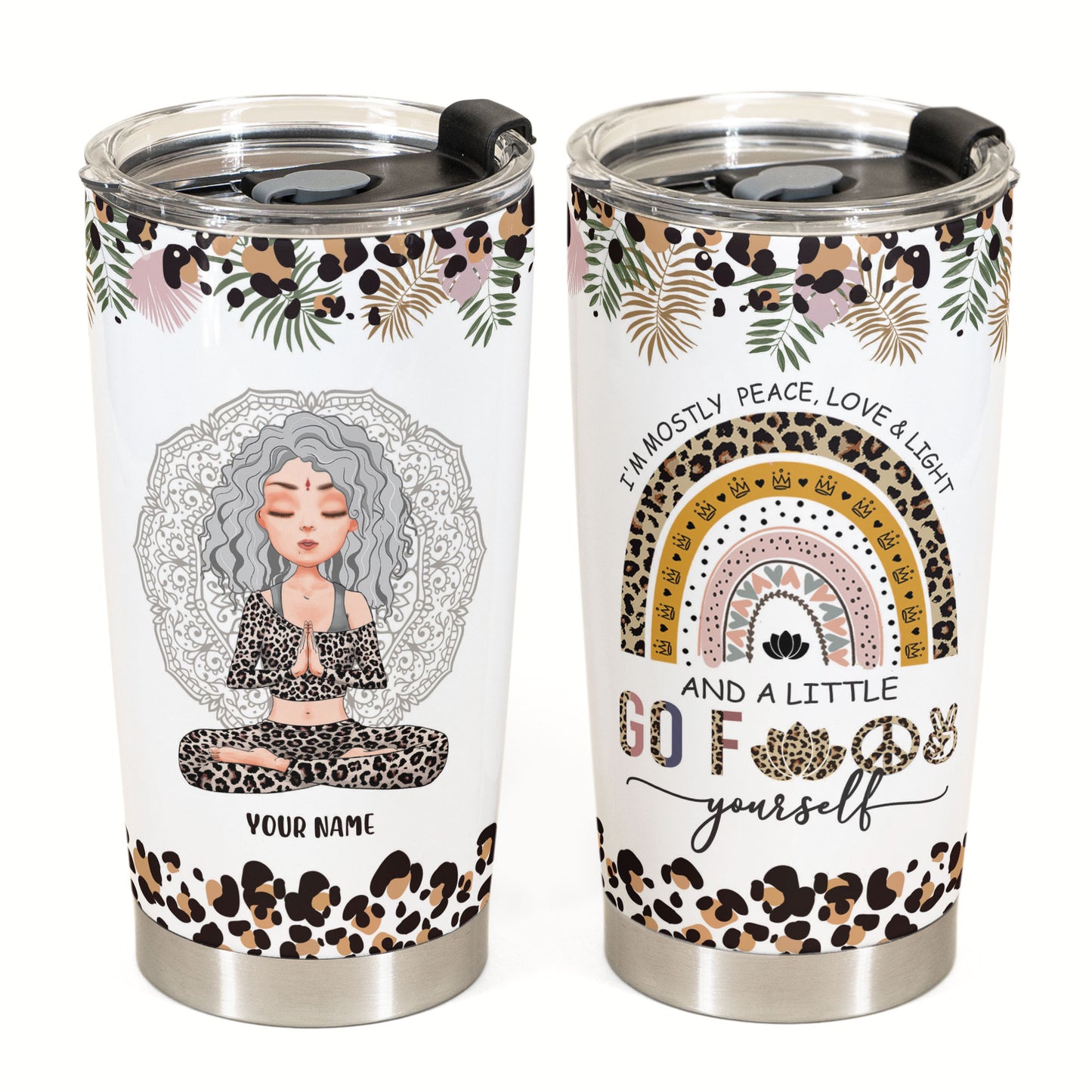 Peace Love And Light - Personalized Tumbler Cup
