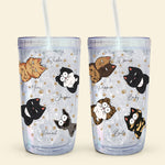 Peek A Boo Cat Version - Personalized Acrylic Tumbler With Straw