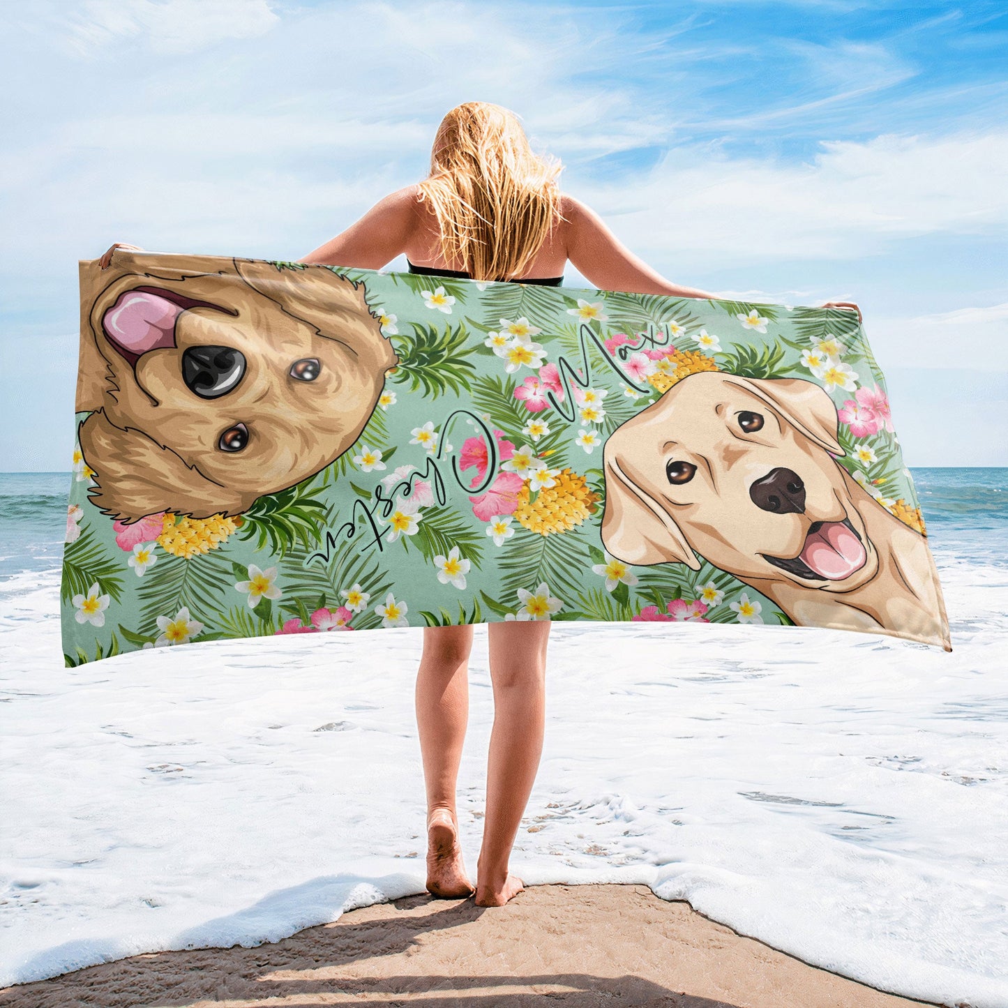 Peek A Boo Pet - Personalized Beach Towel