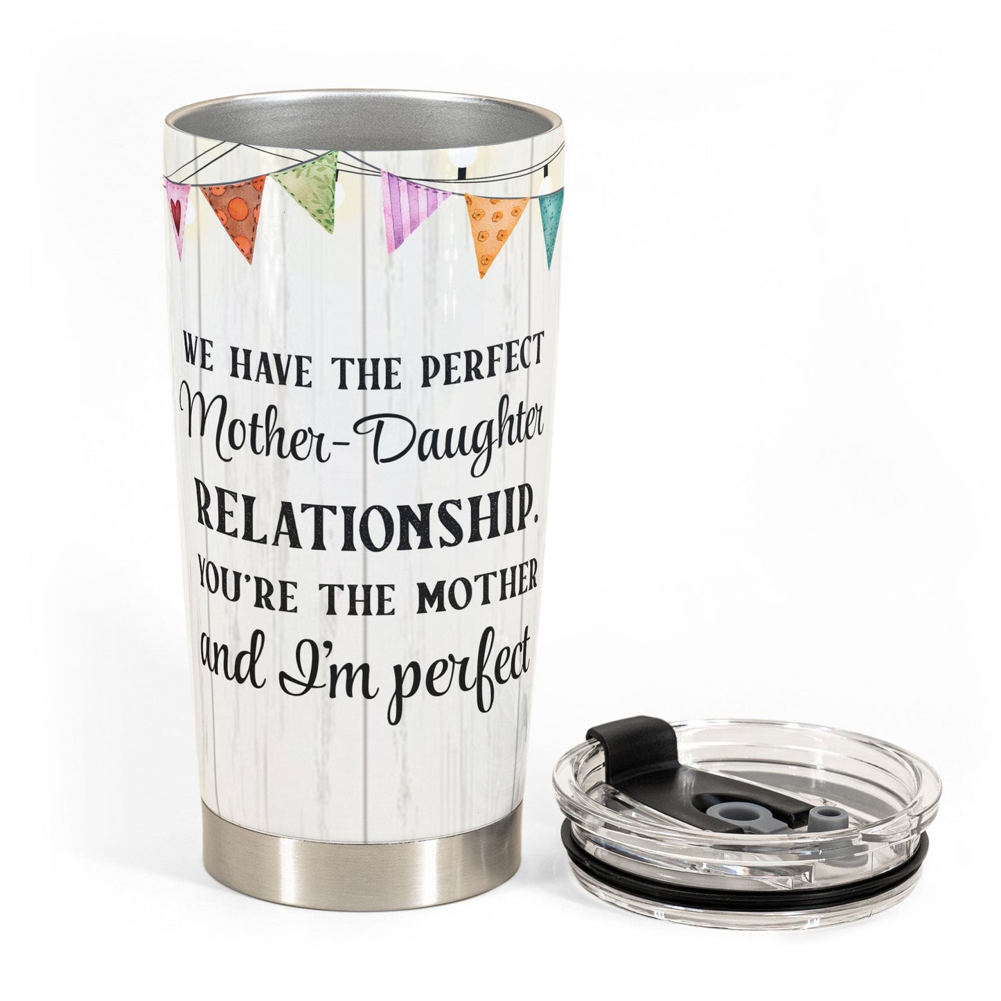 Perfect Mother-Daughter Relationship - Personalized Wine Tumbler - Gift For Mom, Mother, Mama From Daughter