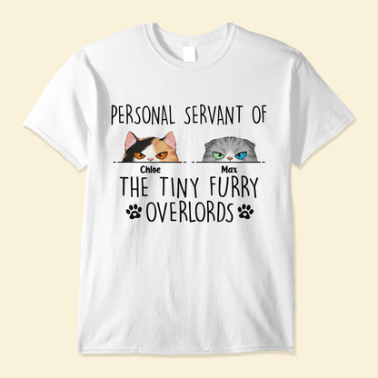 Personal Servant Of The Tiny Furry Overlords - Personalized Shoes - Father's Day, Birthday, Funny Gift For Cat Lover, Cat Dad & Mom, Cat Owner