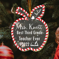 Personalized Teacher Ornament - Personalized Custom Apple-Shaped Acrylic Ornament - Christmas Gift For Teachers - From Kids, Students