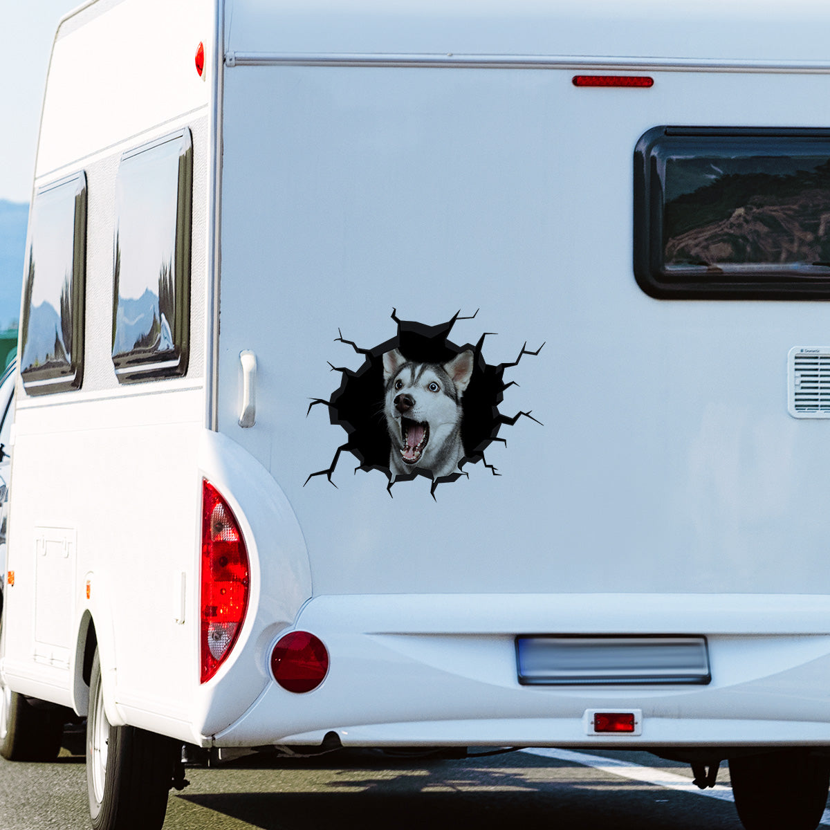 Pet Crack Car Window - Personalized Photo Car Decal