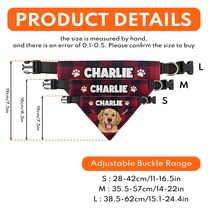 Dog Custom Face And Custom Name - Personalized Photo Bandana Collar