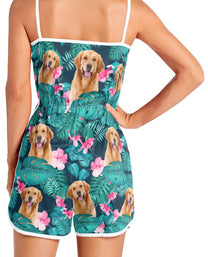 Pet Face Summer - Personalized Photo Sleeveless Romper