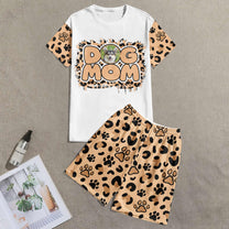 Pet Mom Paw Print Leopard - Personalized Photo Pajamas