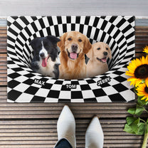 Spiral Dog Cat Doormat - Personalized Doormat - New House, Home Decor, Fall Season, Halloween Gift For Dog & Cat Lovers, Dog & Cat Owners
