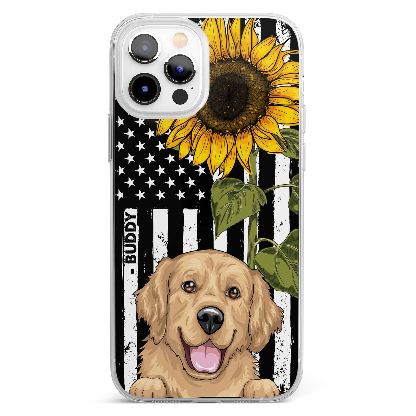 Pet - Sunflower - Personalized Clear Phone Case