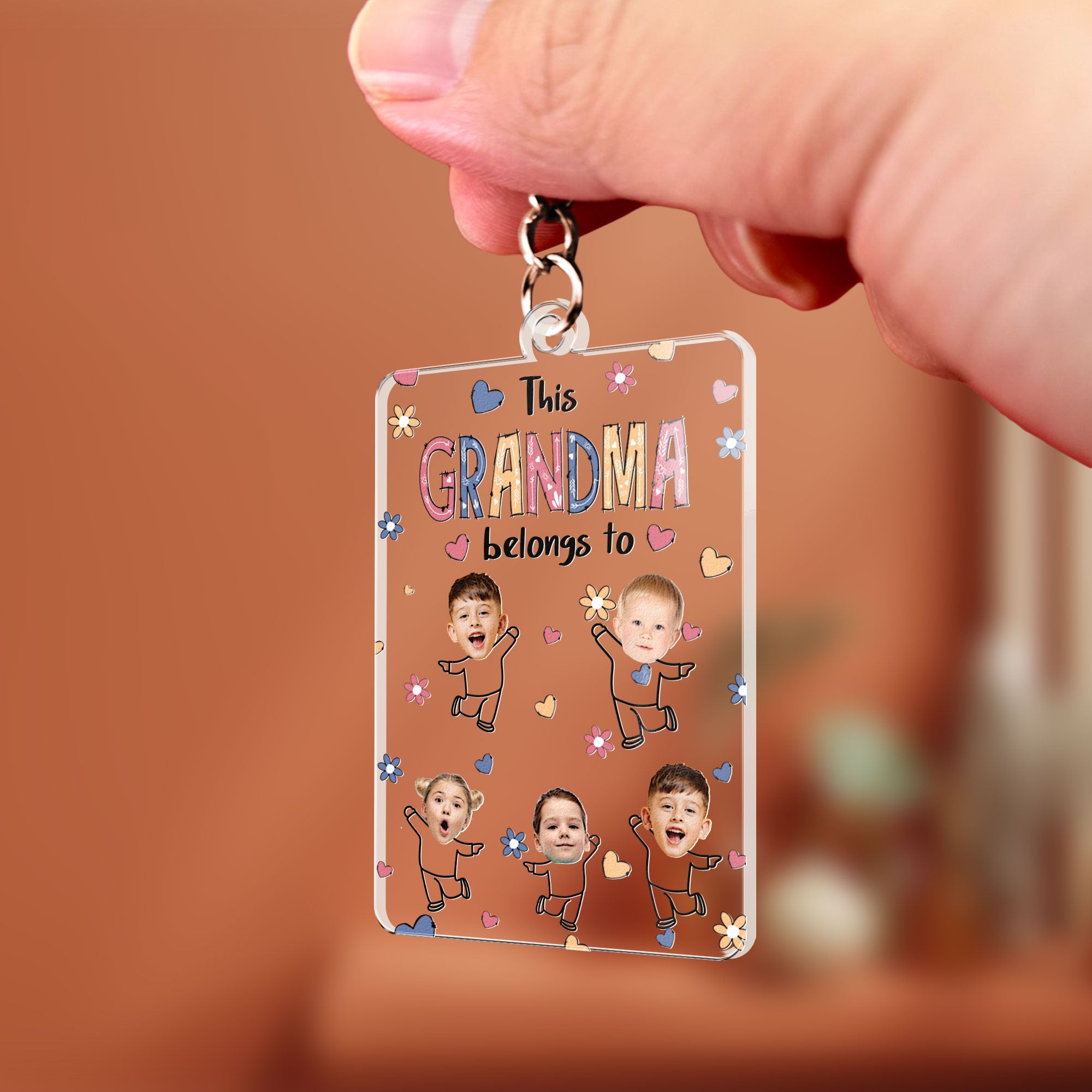 This Grandma Belongs To - Personalized Acrylic Photo Keychain – Macorner