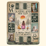 A Girl And Her Cats Unbreakable Bond - Personalized Photo Blanket