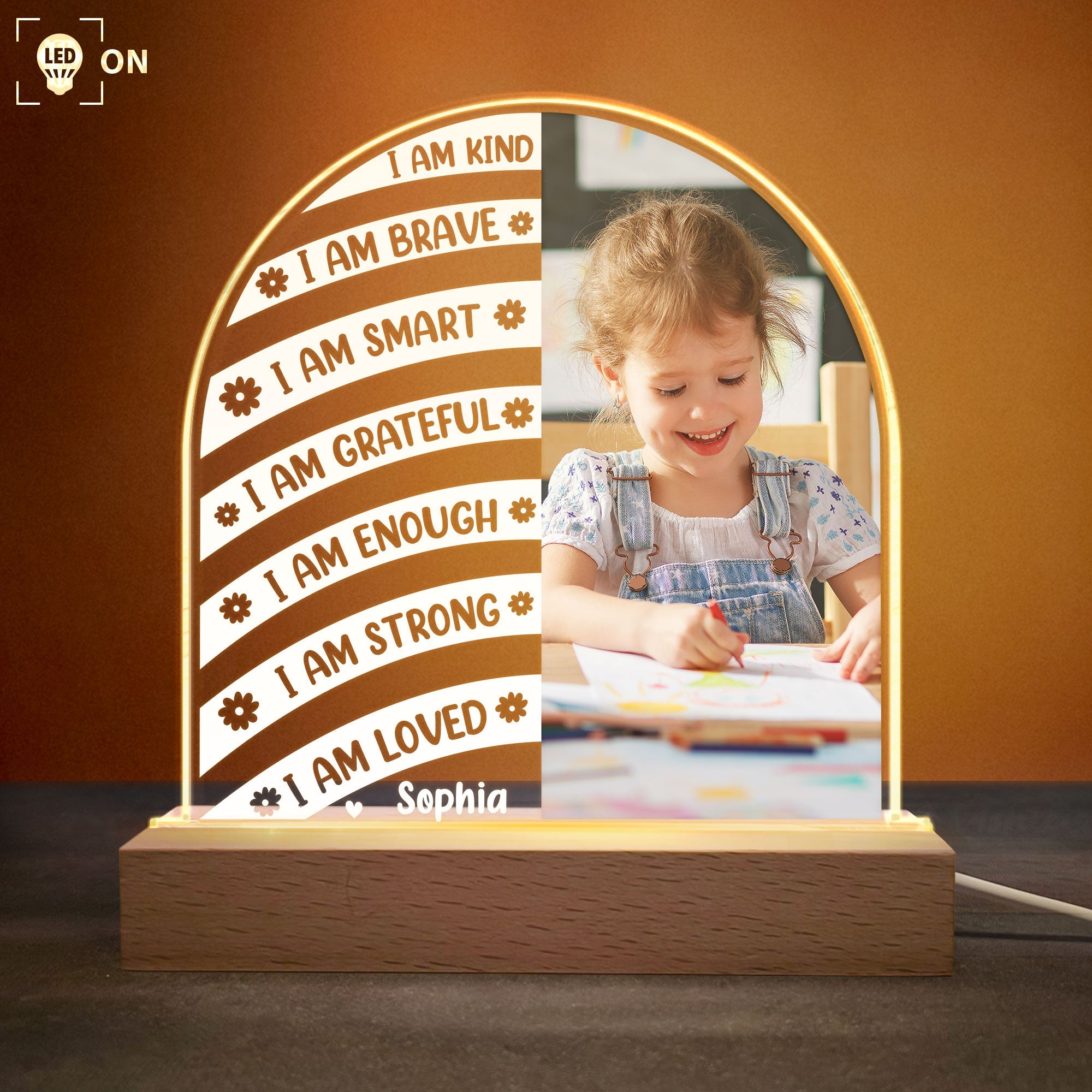 Affirmation For Kid - Personalized Photo LED Light