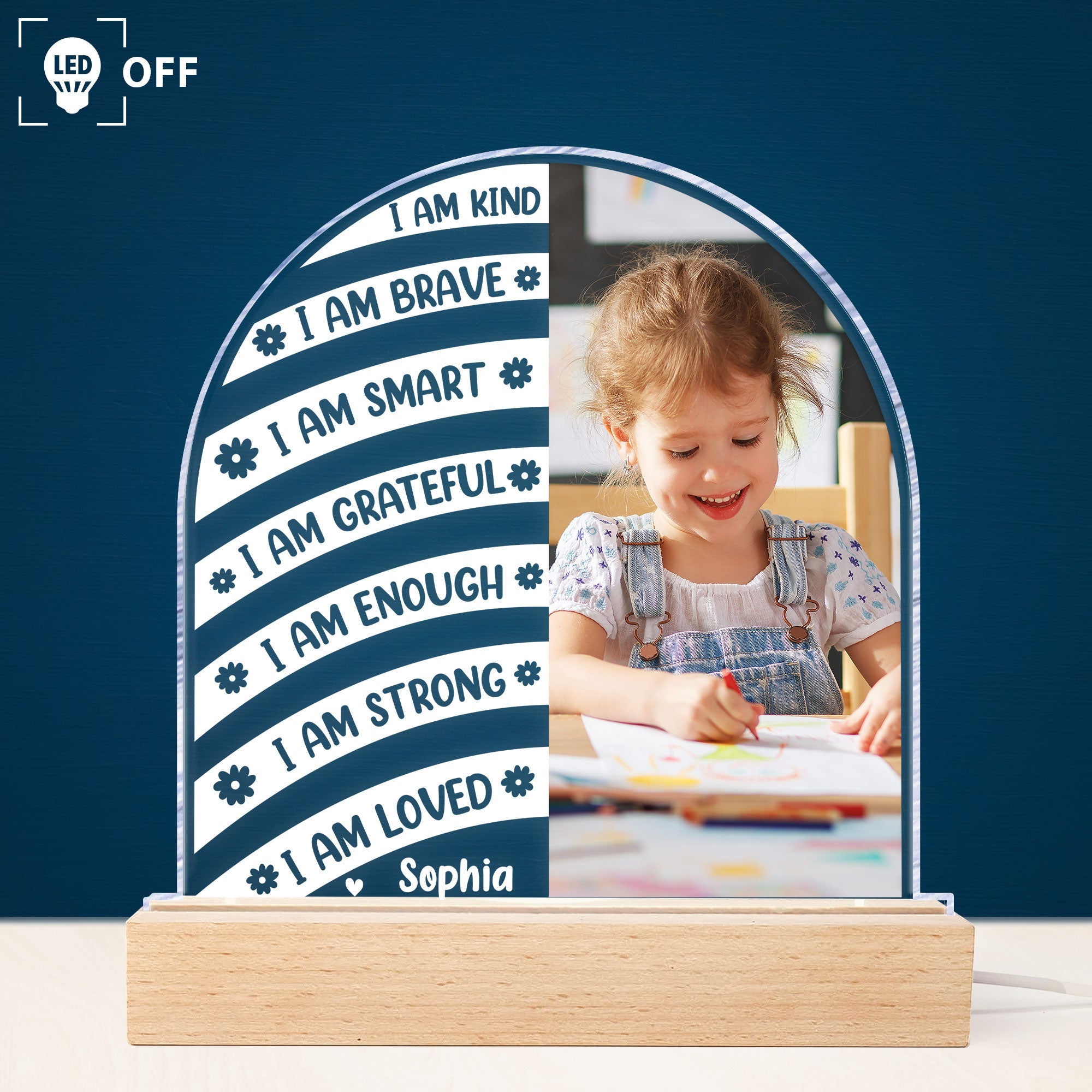 Affirmation For Kid - Personalized Photo LED Light