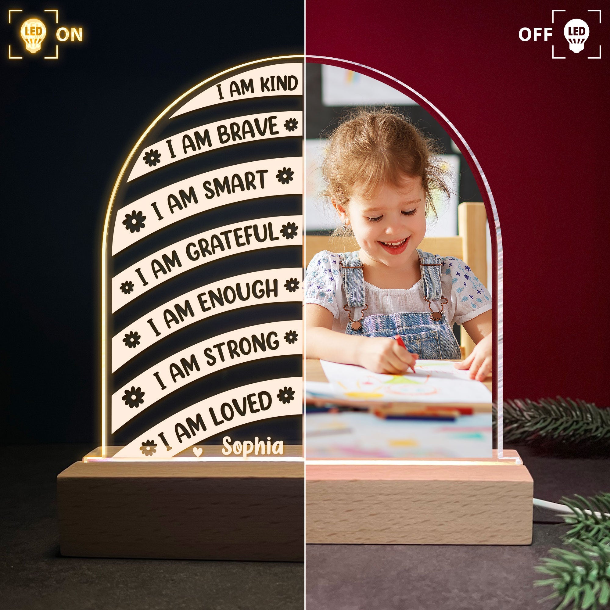 Affirmation For Kid - Personalized Photo LED Light