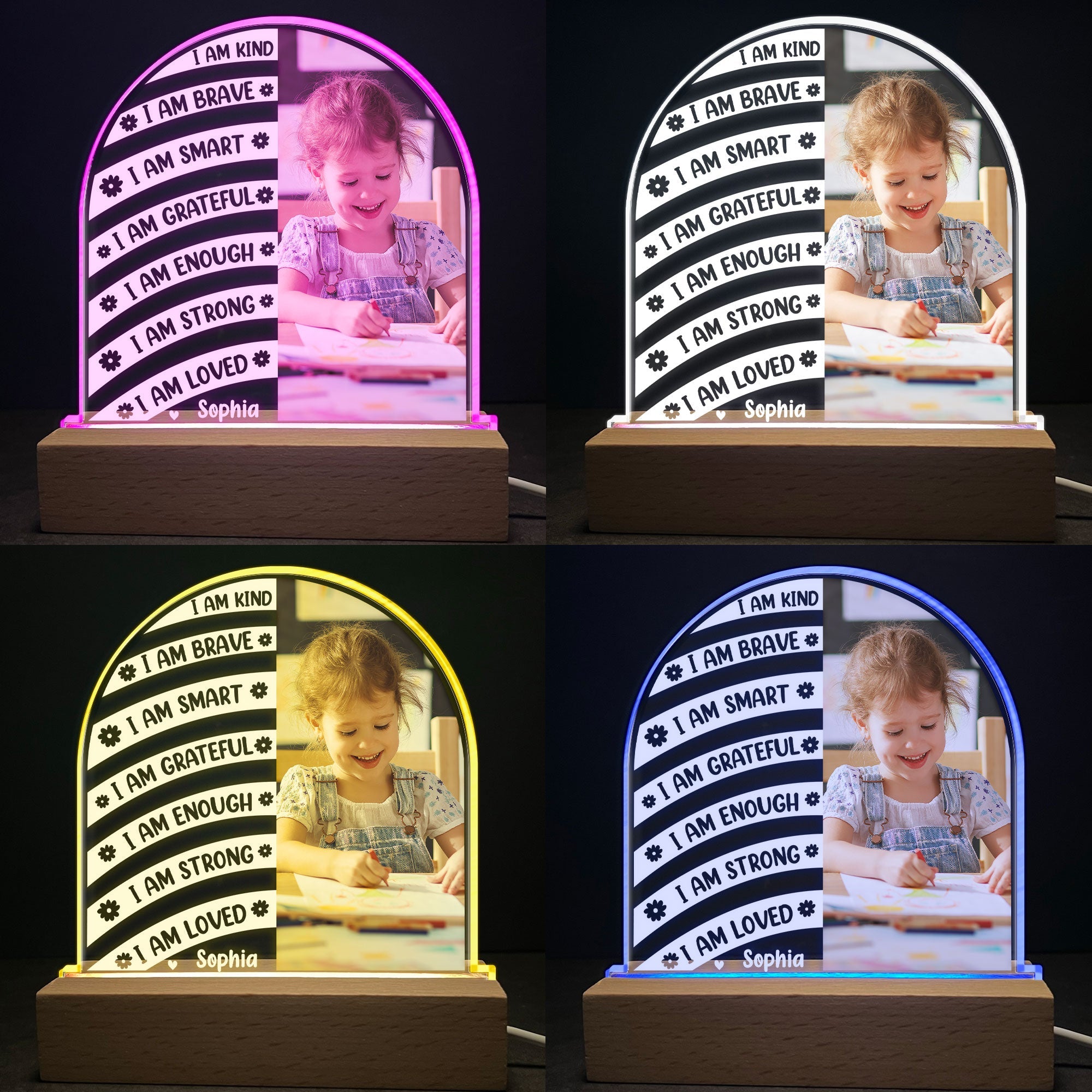 Affirmation For Kid - Personalized Photo LED Light