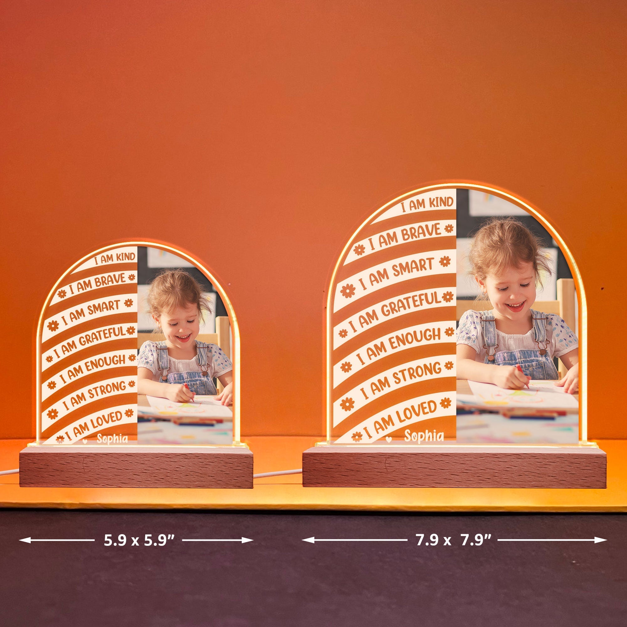 Affirmation For Kid - Personalized Photo LED Light