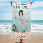 Be A Mermaid & Make Waves - Personalized Photo Beach Towel