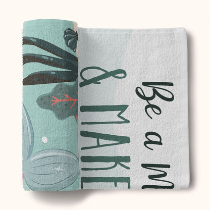 Be A Mermaid & Make Waves - Personalized Photo Beach Towel