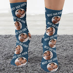 Best Dad Ever - Personalized Photo Crew Socks