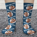 Best Dad Ever - Personalized Photo Crew Socks