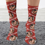Best Mom Ever - Personalized Photo Crew Socks