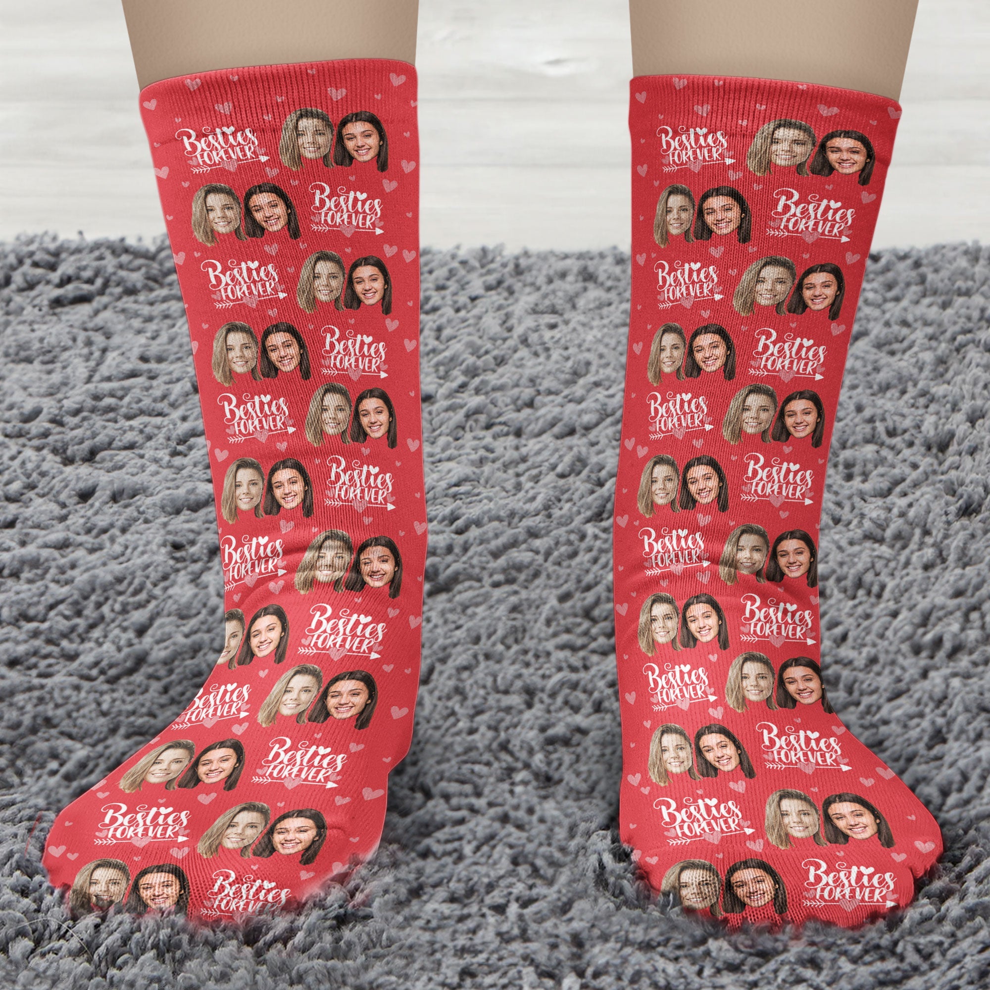 Besties Forever - Personalized Photo Crew Socks