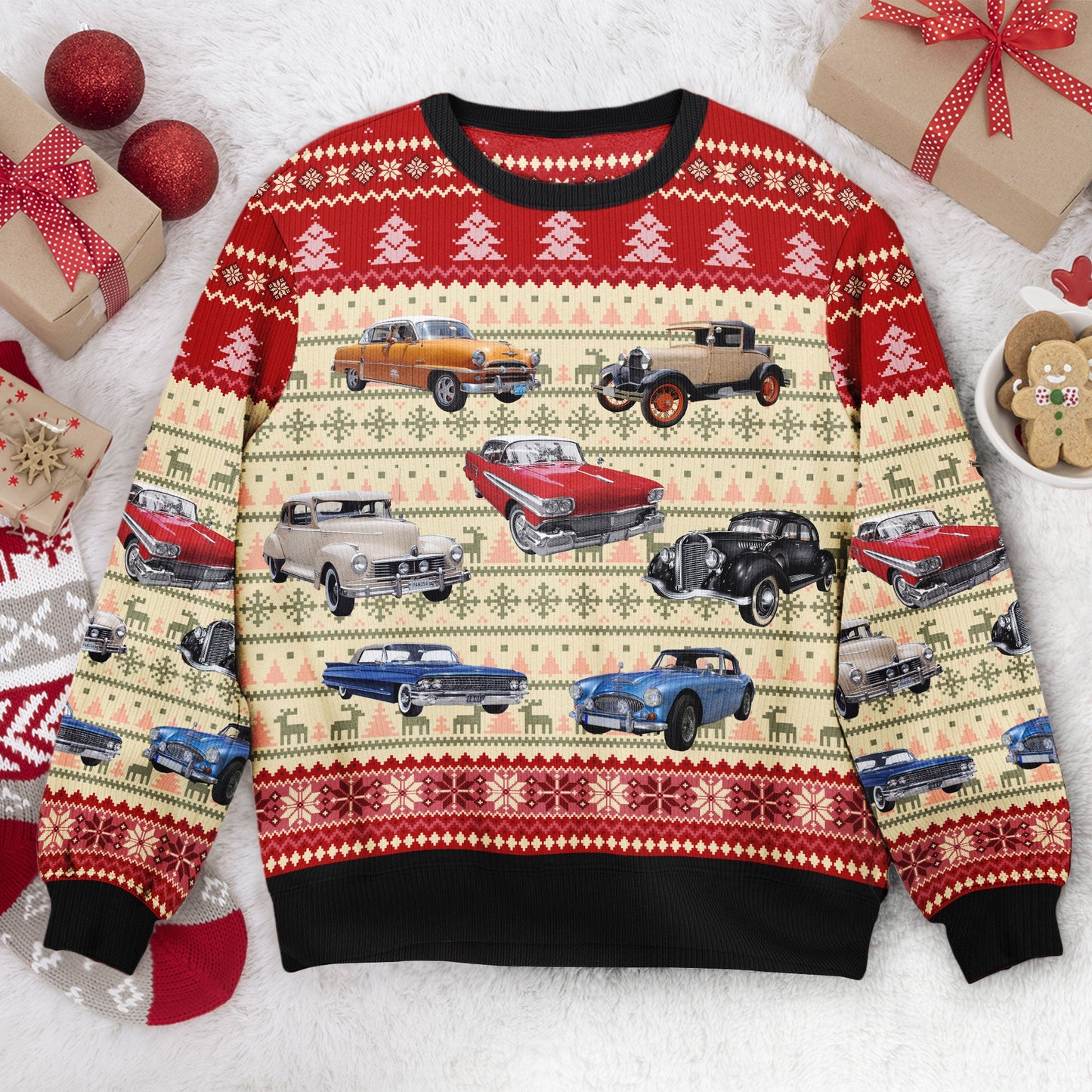 Car Lovers - Personalized Photo Ugly Sweater