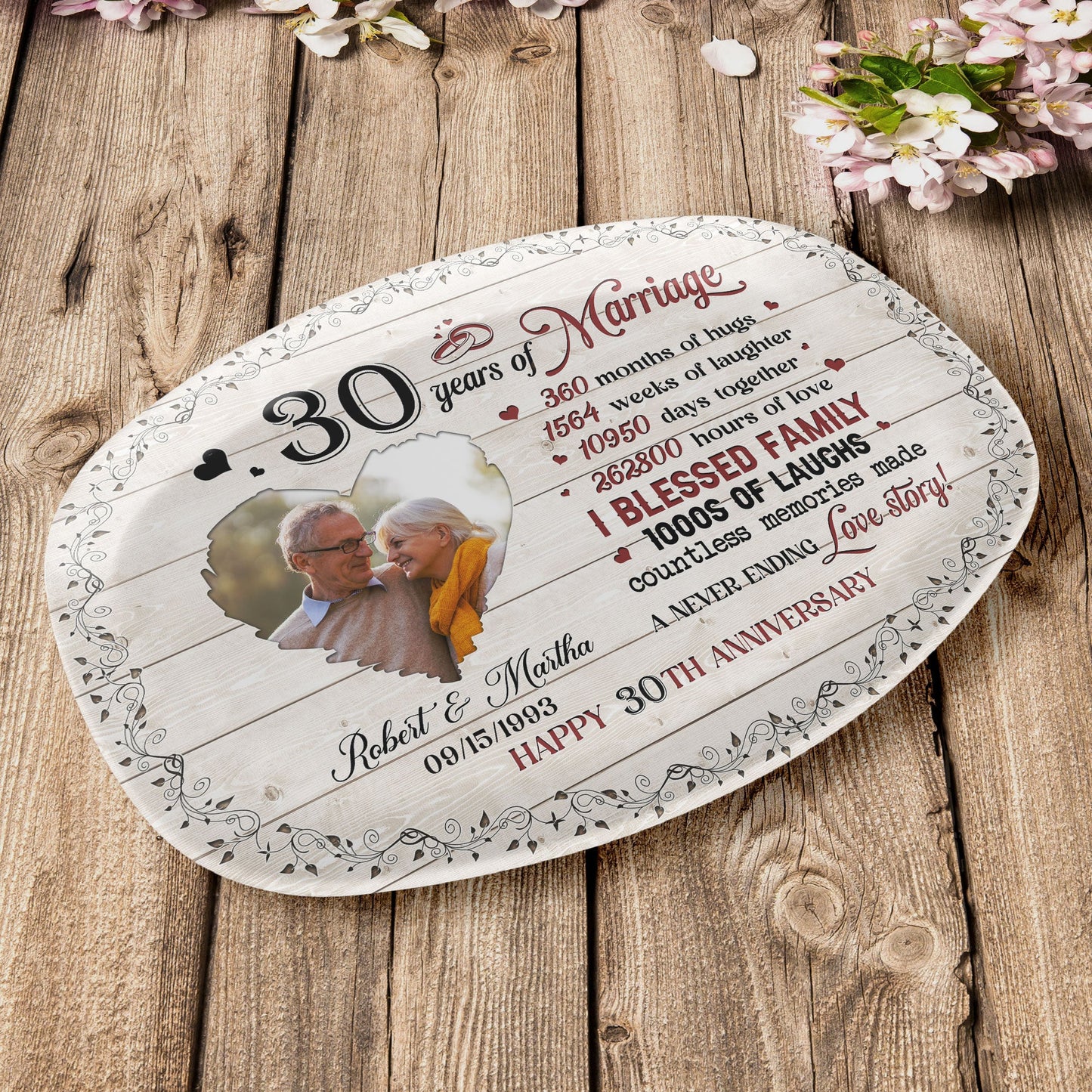 Couple Happy Anniversary - Personalized Photo Platter