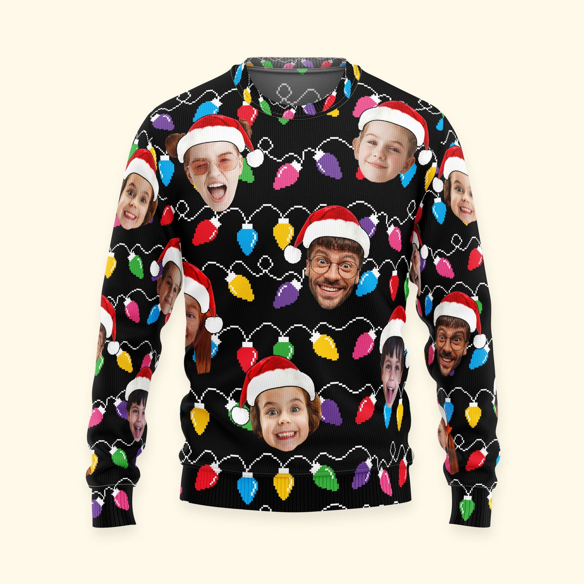 Custom Face Christmas Family Silly Xmas Leds Personalized Photo Ugly Sweater Macorner